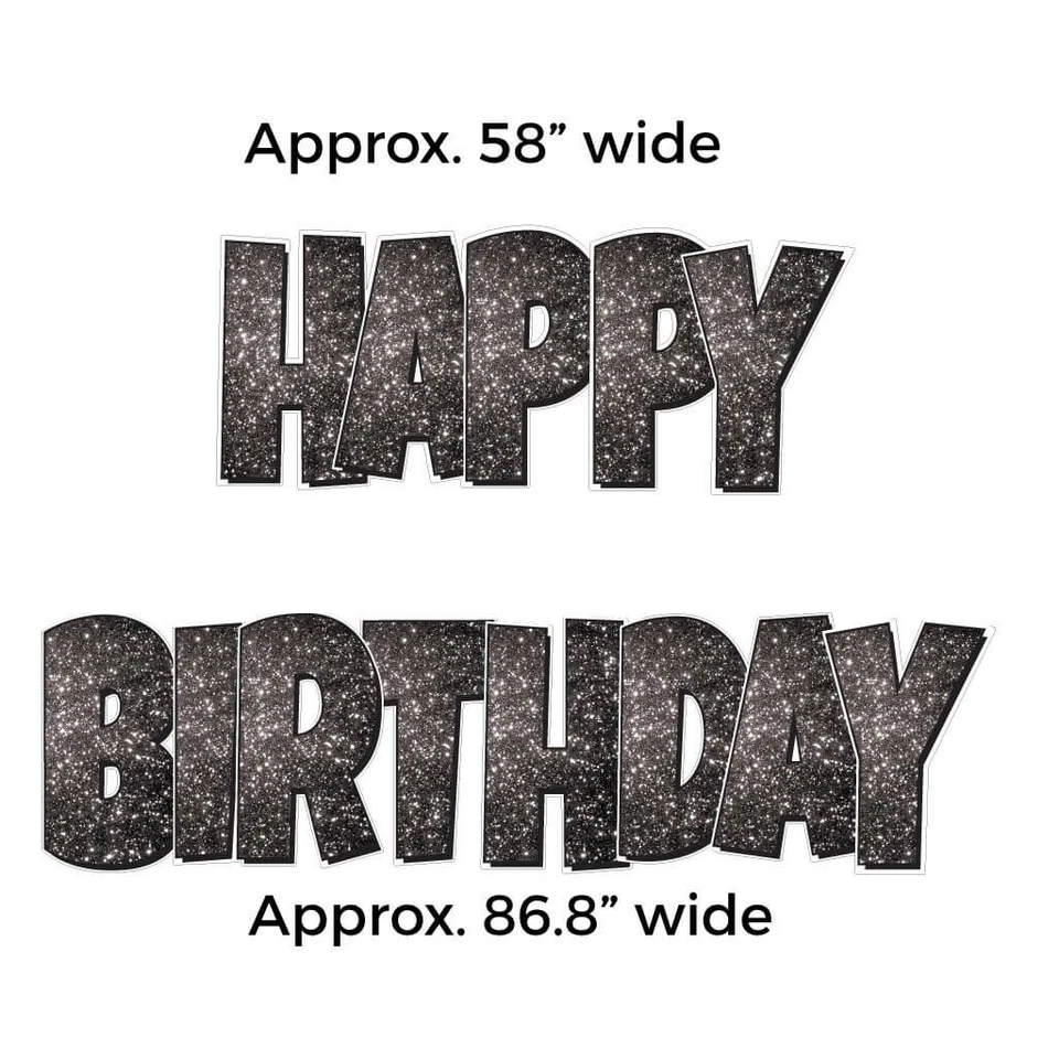 Дисплей VictoryStore Black Sparkle EZ Happy Birthday, черный блестящий декор 198867 - Изображение 4 из 4
