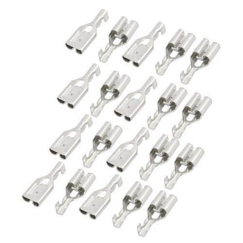 10-Pack Self-Locking Flag Crimp Terminals – 6.3mm Width X 0.4mm Thick, Female Connectors For Electrical Wiring