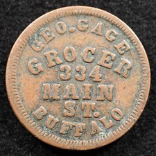 United States Civil War Token Grocer Buffalo 1863, Token, Coin, Inv#E694 on The Hot Collector