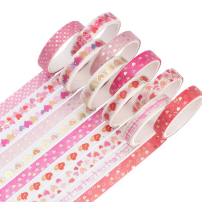 YUBBAEX 10 Rolls Washi Tape Set 8mm Skinny Gold Foil Decorative Masking Tapes
