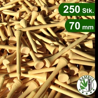 premium GOLF TEES - 250 Stück im XL-Beutel - 70mm - natur - Bambus - sehr robust - Bild 1 von 4
