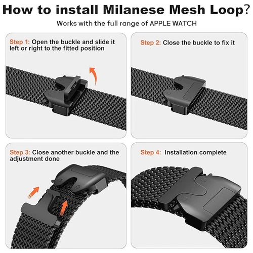 Milanese Loop Mesh Band Strap for Apple Watch 10 9 8 7 6 5 SE 2 44/45/42/46/49mm - Picture 7 of 13