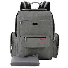 NEW Nappy Changing Bag Backpack With Changing Mat Laptop Grey *NEW UK STOCK*