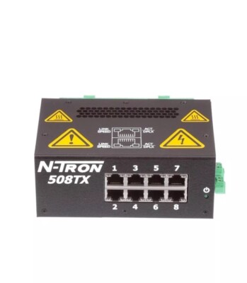 Red Lion N-TRON 508TX-A 8-Port Industrial Ethernet Switch Process Control 508TX