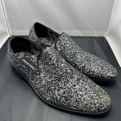 Alberto Fellini Men's Sparko 04 Silver Sparkle Dress Slip On