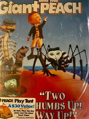 James and the Giant Peach (VHS, 1996) New Sealed Disney Tim