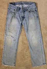 American Eagle Men's Low Rise Bootcut Destroyed Distressed Jeans 29/30