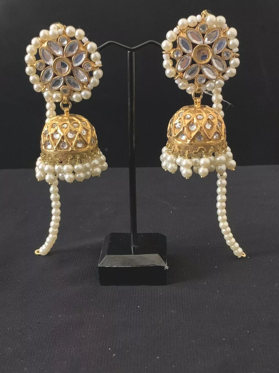 Earrings with hair chain online cheap