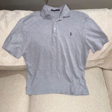 Polo Ralph Lauren Gray Cotton Short Sleeve Collared Polo Shirt Logo XL Men