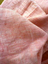 Pink/White Yarn Dyed Two Tone 100 Flax Linen Fabric 57 Wide Light-Med Weight