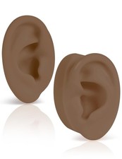 2 Pcs Soft Silicone Ear Model, Left and Right Flexible Fake for Dark
