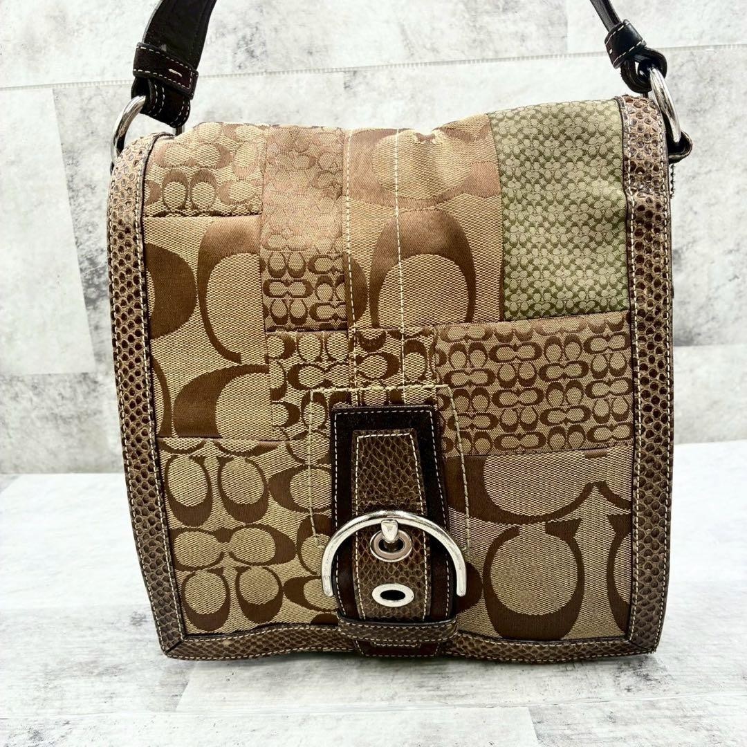 Excellent Condition Coach Patchwork Signature Sho… - image 2