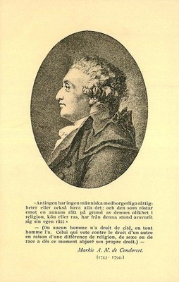 Postcard Markis A. N. de Conorcet Portrait - French Philosopher & Mathematician