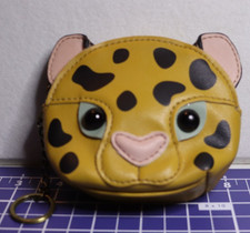 Relic Leopard Coin Purse Keychain Faux Leather Cat Face Zipper Pouch