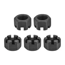 5Pack M20x1.5mm Slotted Hexagon Castle Nuts Carbon Steel Blackened Nuts Black