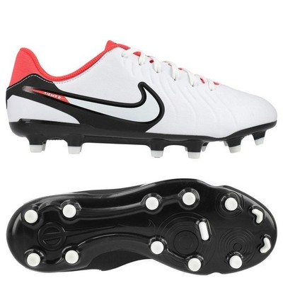 Nike Jr Legend 10 Academy FG White Black Bright Crimson Size 6Y