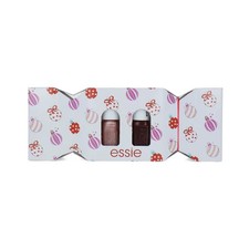 ESSIE CHRISTMAS DUO NAIL POLISH GIFT SET CRACKER - BORDEAUX & PENNY TALK 2x 5ml