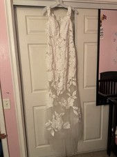 White Floral Lace Sleeveless Gown