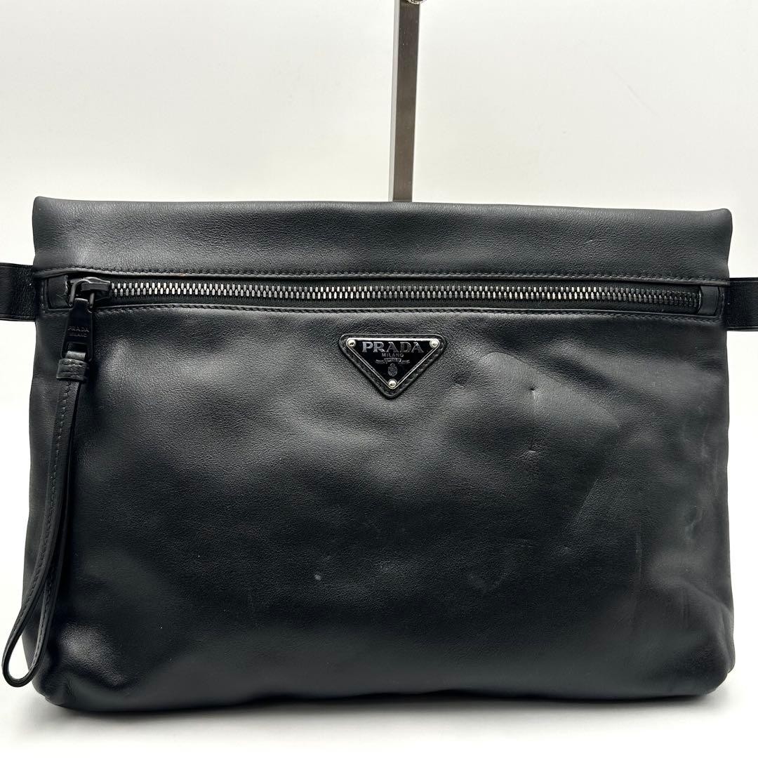 Prada Triangular Plate Leather Second Bag Handbag… - image 2