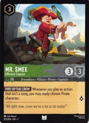 Mr. Smee Efficient Captain Disney Lorcana Archazia's Island EN7 Regular 107/204