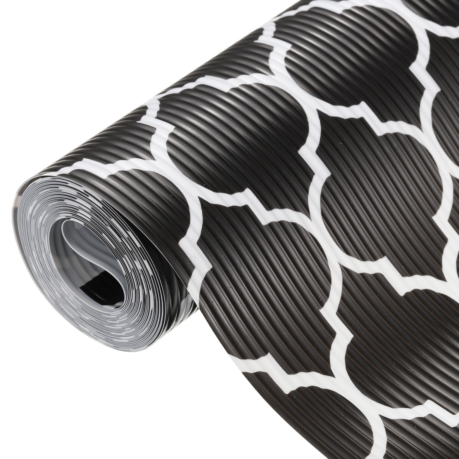 Shelf Liners for Kitchen Cabinets, 11.8 Inch x 29.9 FT Cabinet Liner, Leaf Black-image