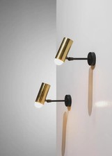 Solid Brass Tube Sconces Pair, Mid-Century Mo...