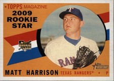 2009 Topps Heritage - Rookie Star Matt Harrison Texas Rangers RC Card #64. rookie card picture