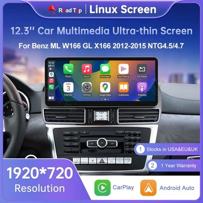 12.3"Multimedia Wireless Touch screen Carplay For Mercedes Benz ML W166 GL X166 - Image 1 of 4