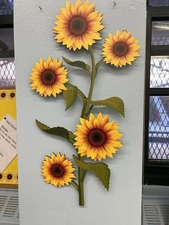 Wooden Sunflower Wall Decor 24 Inch Hanging Sunflower Decor Floral Wood Wall Art