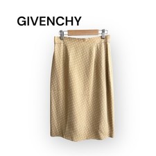 Vintage 90s GIVENCHY BOUTIQUES Polka Dot Skirt JAPAN Beige Size 40 Back Slit