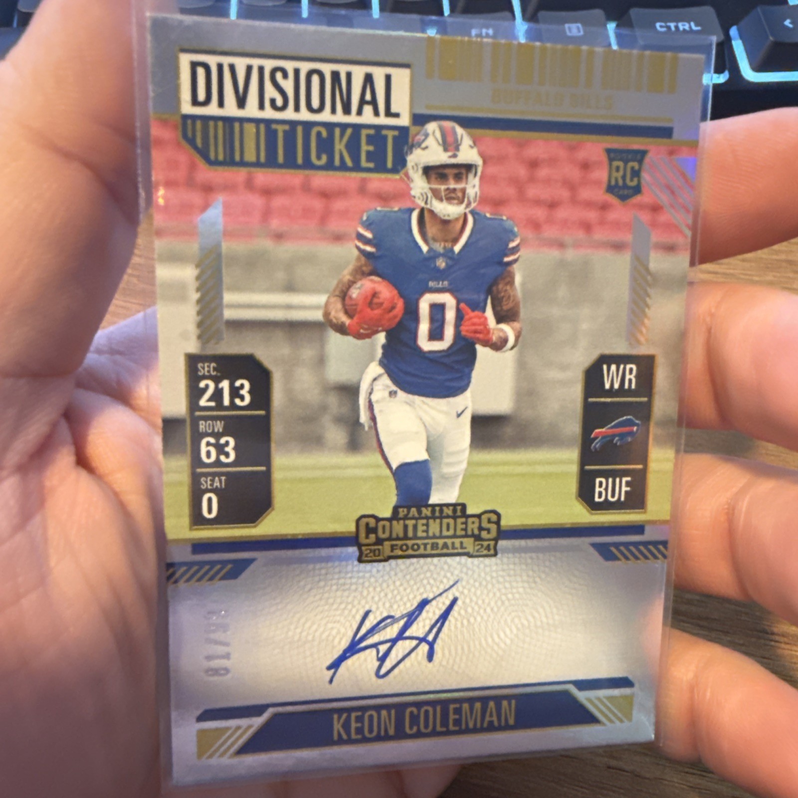 2024 Panini Contenders - Divisional Ticket Keon Coleman Auto /99 No. 117