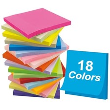 Sticky Notes 1008 Sheets - 18 Pack of 18 Vibrant Colors Super rectangle