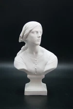 CHAPU HENRI  ST JOAN OF ARC BUST PARIAN BISQUE PORCELAIN SIGNED MARKED FRANCE