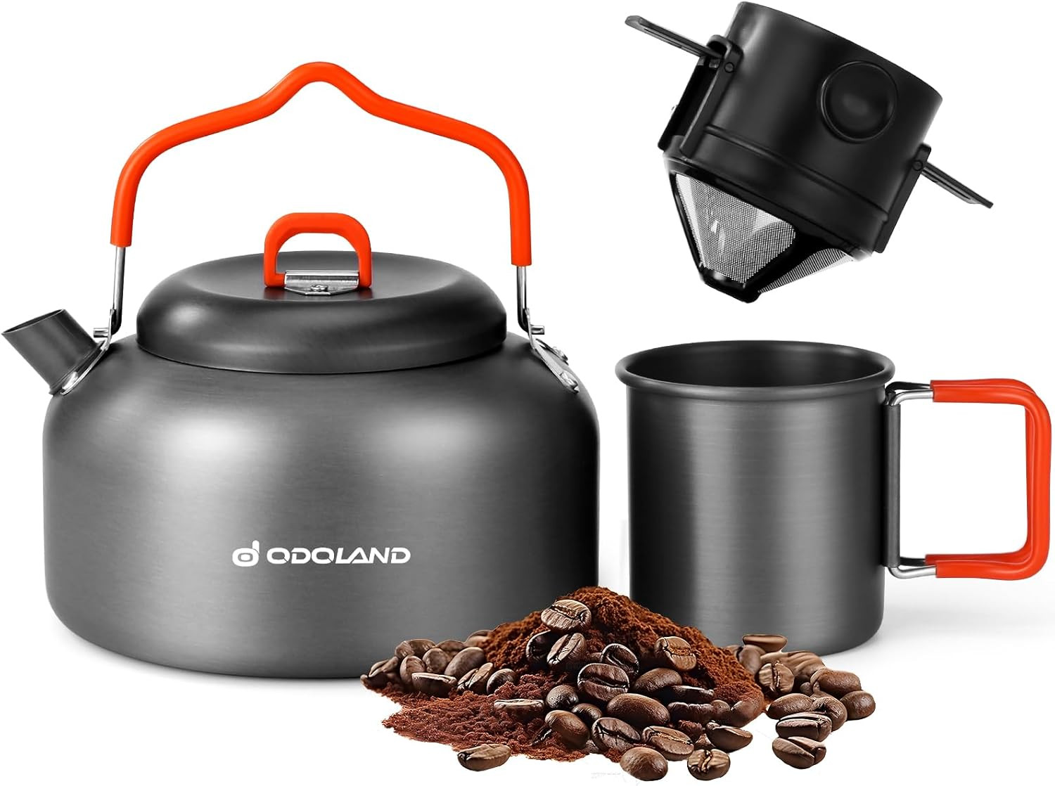 Camping Coffee Pot Camping Coffee Makers, 1.2L Camping Kettle with Camping Mug a