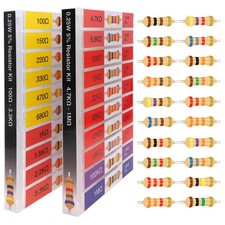 EEEEE 100 Ohm - 1M with 5 Carbon Resistor Assortment Kit and Color coded