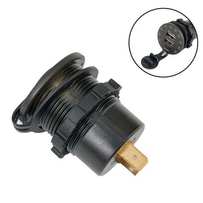 Auto Steckdose Dual USB Ladegerät Buchse Motorrad KFZ Einbau Mit LED Anzeige