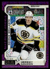 2018-19 O-Pee-Chee Platinum Violet Pixels Jeremy Lauzon Rookie Boston Bruins