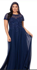 EXSCAPE BEADED CHIFFON GOWN