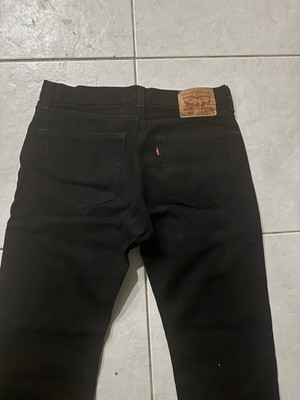 Levi's Men's Black Denim Jeans Regular Fit Mid Rise Straight Leg 5-Pocket