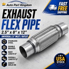 Fits 2.5 X 8 X 12exhaust Flex Pipe Tube Custom Heavy Duty Stainless Steel New Fits 2.5 X 8 X 12exhaust Flex Pipe Tube Custom Heavy Duty Stainless Steel New