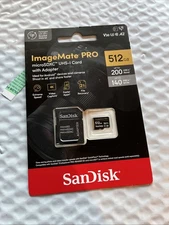 Sandisk ImageMate PRO 512GB microSDXC UHS-1 Card With Adapter Brand New