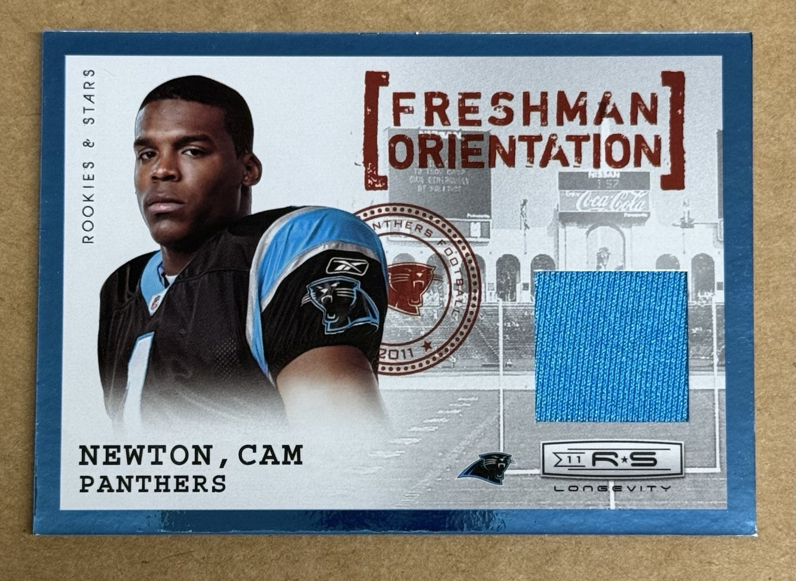 Cam Newton Panini Rookies & Stars Freshman Orientation Jersey #8 Longevity