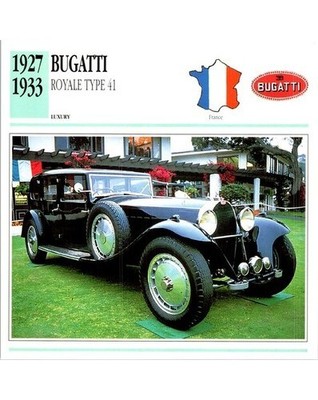 Bugatti Royale Type 41 ~1930 Trading Card Cards of Knowledge Auto Classic