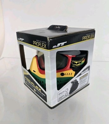 New JT Paintball Flex Spectra RASTA Mask W/ Chin strap Mask Green Yellow Red