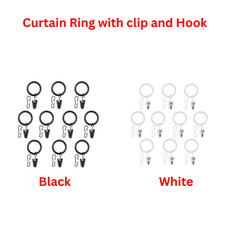 IKEA SYRLIG  25 mm Curtain Rings with Clips & Hooks  Durable Easy-Use Window Set