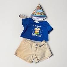 Lot Build-A-Bear Happy Birthday Hat My Weekend Is All Booked Shirt Tan Shorts