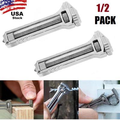 2Pcs Adjustable Compact Titanium Alloy Everyday Multi Functional Wrench Tool USA