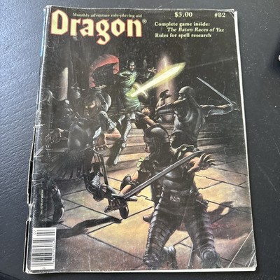 Vintage 1980s TSR Dragon Adventure Roleplaying Aid AD&D VG #82 Races Of Yaz