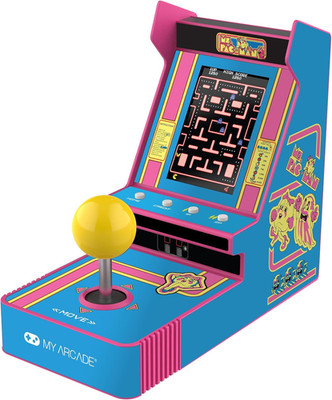Ms. Pac-Man Joystick Player: Arcade Classics, Retro Games, Mini Video Game Conso