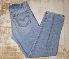 Vintage Levis 505 Jeans Mens 36x32 Blue Made USA Straight Distressed Hem 90s